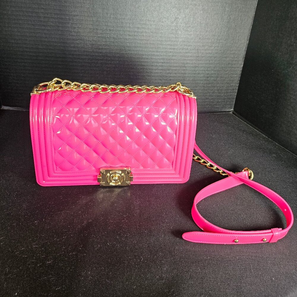 Emperia New York Los Angeles Vegan Hot Pink Jelly Crossbody Bag